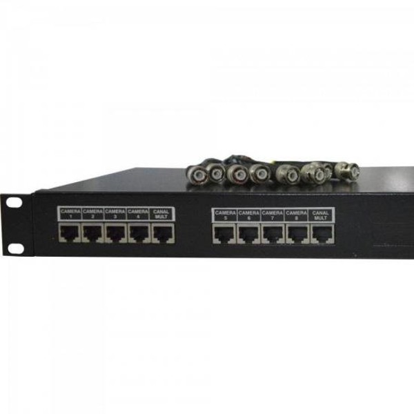 Rack Organizador para CFTV Multi 19" 8 Canais RJ45 Preto MAX ELETRON