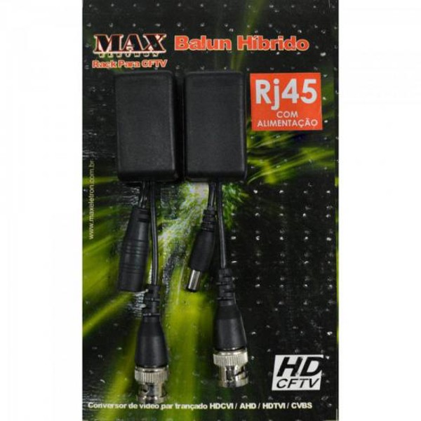 Conversor de Vídeo CFTV Balun HD Híbrido Power RJ45 MAX ELETRON