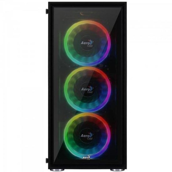 Gabinete Gamer Mid Tower Quartz Revo RGB Preto AEROCOOL