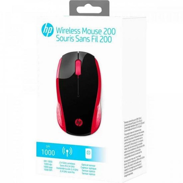 Mouse Sem Fio HP X200 OMAN 1000 DPI Vermelho