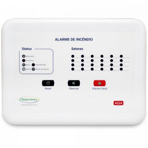 Central de Alarme de Incêndio 24 Setores 12V C/ Bateria SEGURIMAX