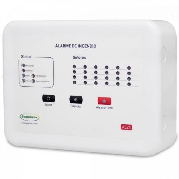 Central de Alarme de Incêndio 24 Setores 12V C/ Bateria SEGURIMAX