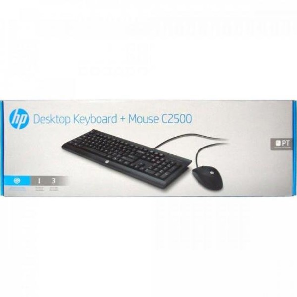Kit Teclado + Mouse USB C2500 Preto HP