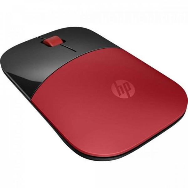 Mouse sem Fio USB 1200 DPI Z3700 Preto/Vermelho HP