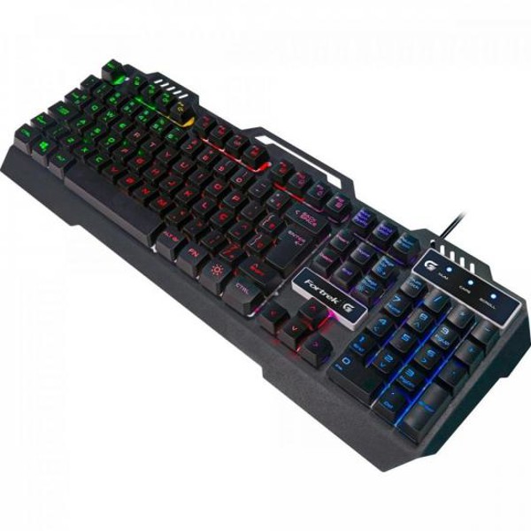 Teclado Gamer Fortrek Crusader RGB Preto