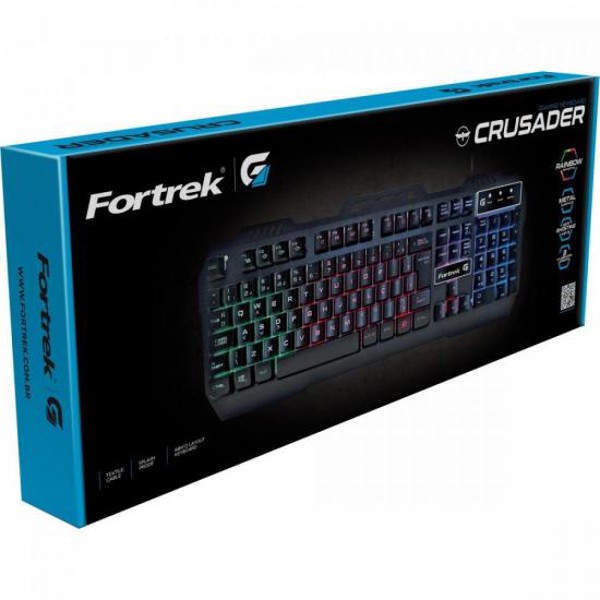 Teclado Gamer Fortrek Crusader RGB Preto