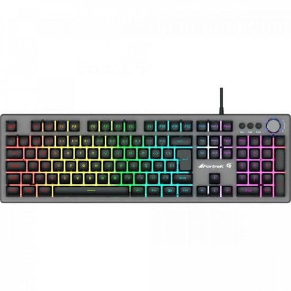 Teclado Gamer Fortrek Holt Grafite Rainbow