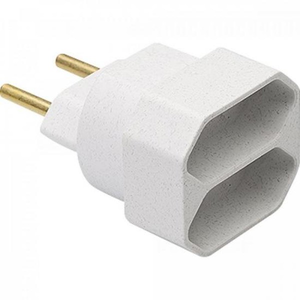 Pino Adaptador Padrão Antigo 2 Pinos x 2 Saídas Branco STA - PCT / 5