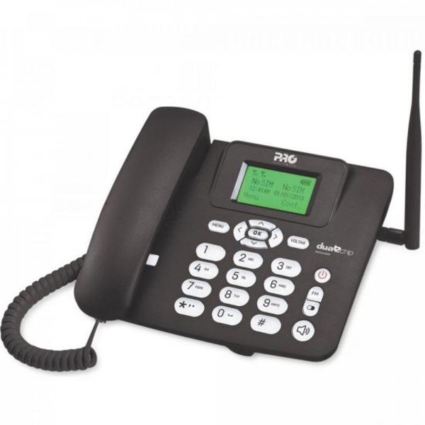 Telefone Celular Fixo Quad Band Dual Chip Proeletronic PROCD-6020 Preto
