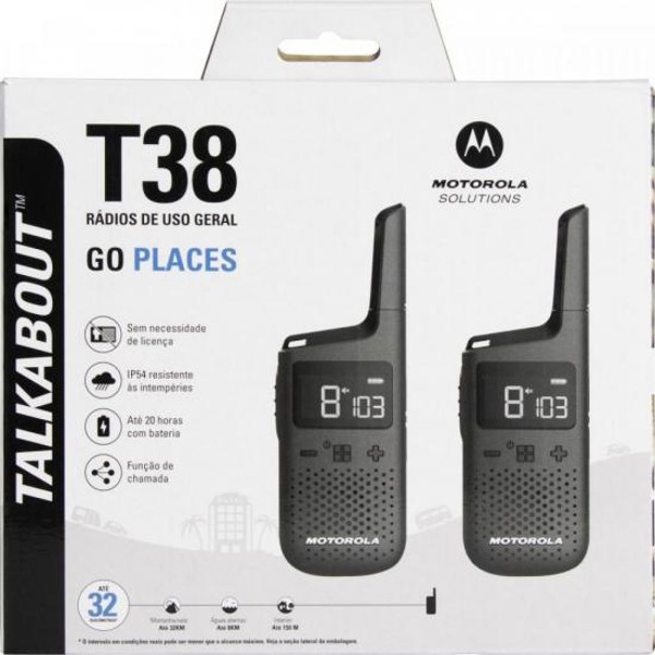 Rádio Comunicador Talkabout Motorola T38BR 32km Preto - PAR / 2