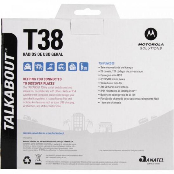 Rádio Comunicador Talkabout Motorola T38BR 32km Preto - PAR / 2