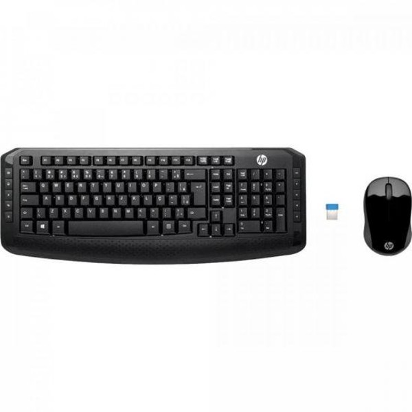 Kit Teclado + Mouse sem Fio 300 Preto HP