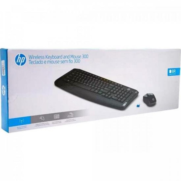 Kit Teclado + Mouse sem Fio 300 Preto HP