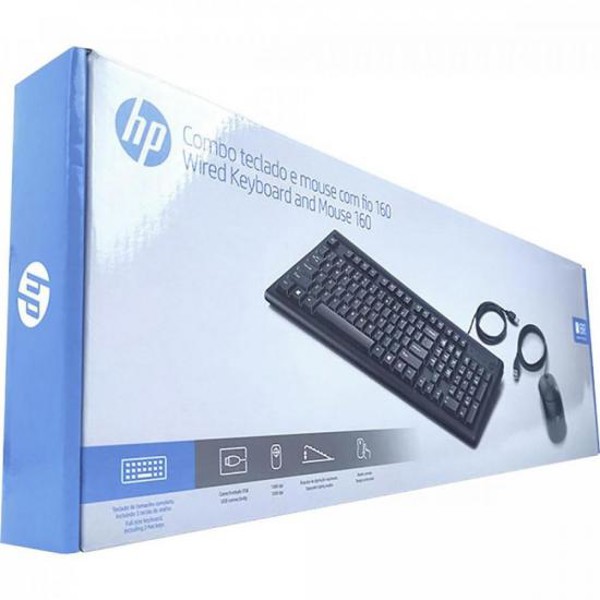 Kit Teclado + Mouse USB 160 Preto HP