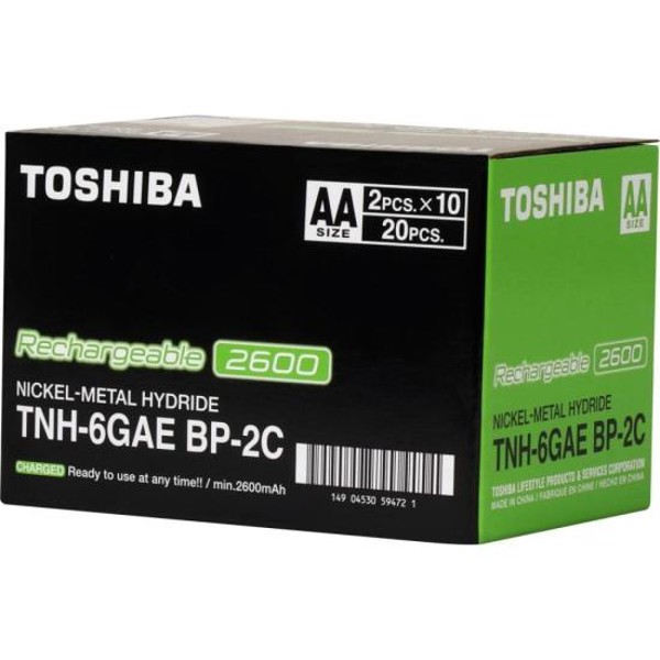Pilha Recarregável AA 1,2v 2600mAh TNH6GAE (C/2 Pilhas) Toshiba