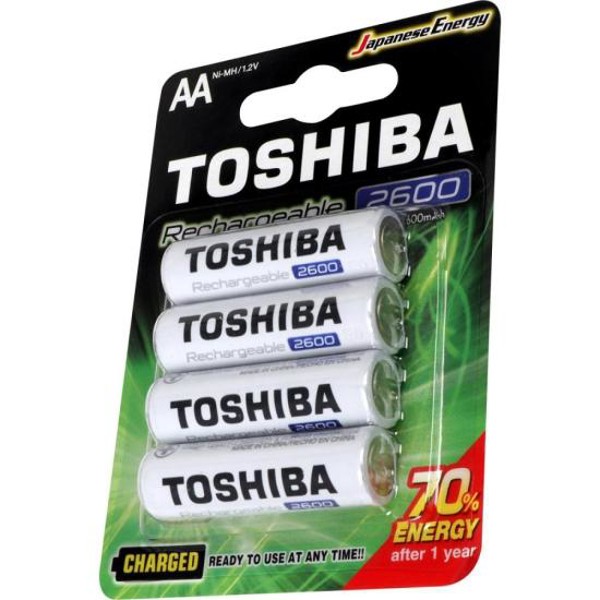Pilha Recarregável AA 1,2v 2600mAh TNH6GAE (C/4 Pilhas) Toshiba
