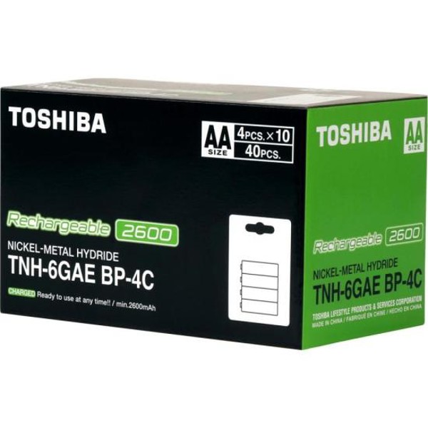 Pilha Recarregável AA 1,2v 2600mAh TNH6GAE (C/4 Pilhas) Toshiba