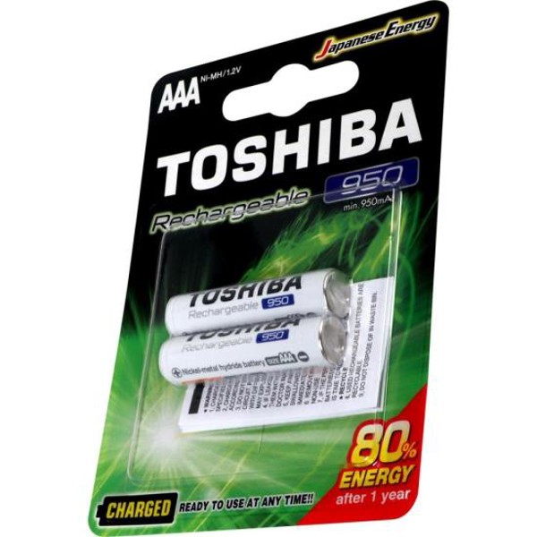 Pilha Recarregável AAA 1,2v 950mAh TNH03GAE (C/2 Pilhas) Toshiba
