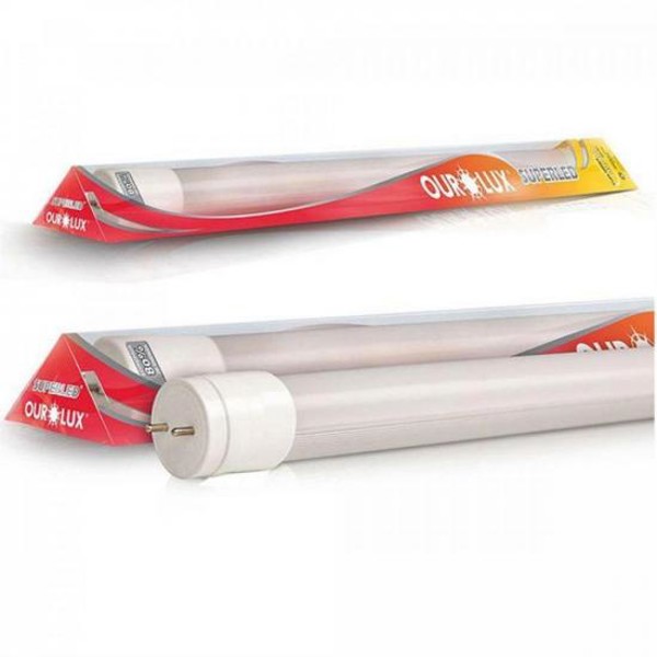 Lâmpada LED 18W Bivolt 6.500K Superled Tube T8 Glass Branca Fria OUROLUX