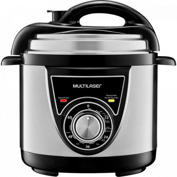 Panela de Pressão Elétrica 4L Inox 800W 127V CE017 Preta/Prata MULTILASER