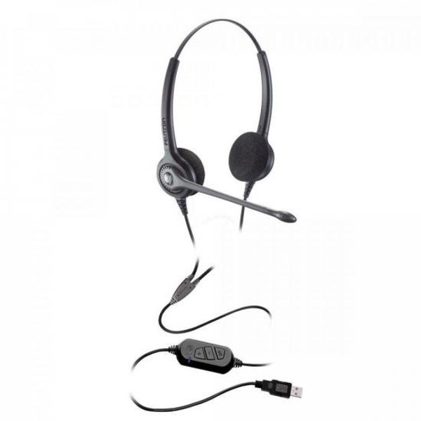 Headset Epko Noise Cancelling VoIP Biauricular Preto Felitron