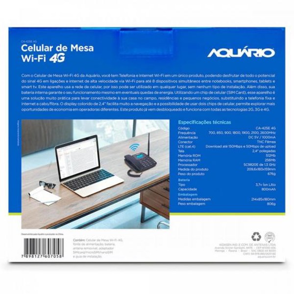 Telefone Celular de Mesa Wi-Fi 4G CA-42SE AQUÁRIO