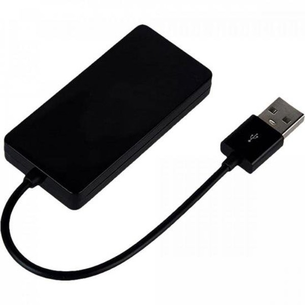 HUB USB C3Tech 2.0 Com 4 Portas HU-220 Preto