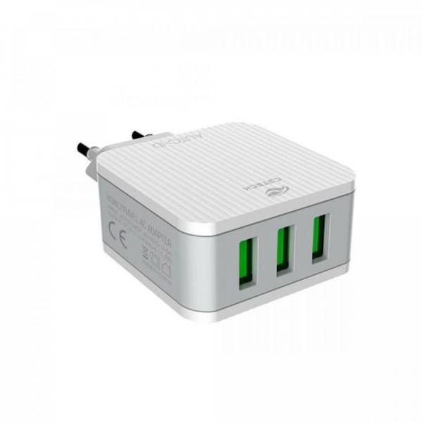 Carregador Universal AC/USB 3 Portas UC-315 Branco C3Tech