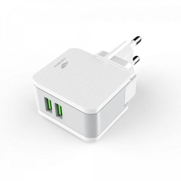 Carregador Universal AC/USB 2 Portas UC-215 Branco C3Tech