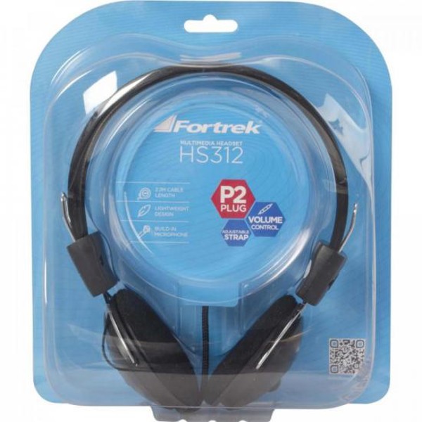 Fone de Ouvido Fortrek HS312 Multimídia Com Microfone Preto