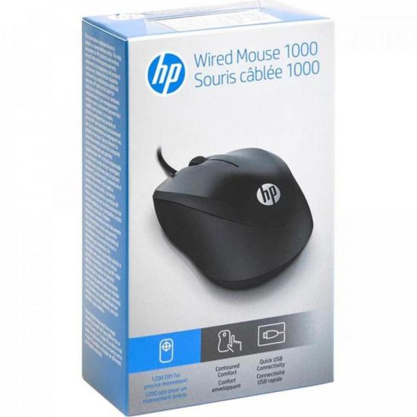 Mouse com fio 1200DPI 1000 Preto HP