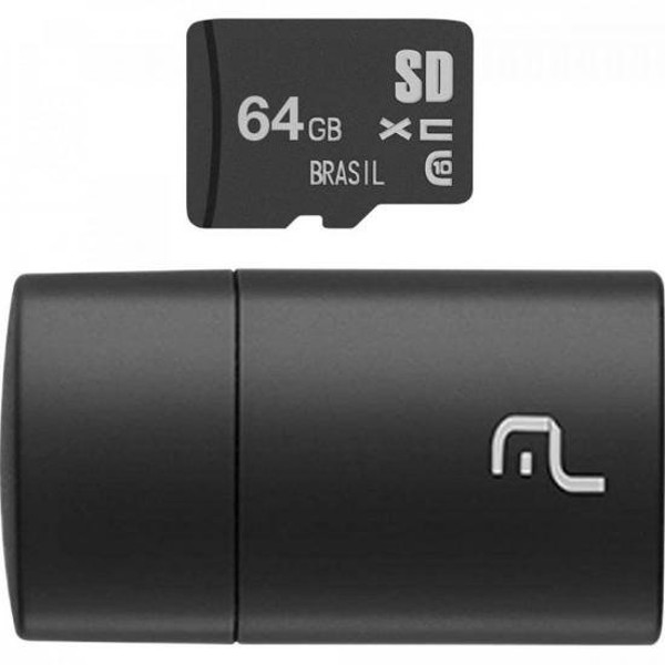 Leitor USB com Cartão SD 64GB MULTILASER