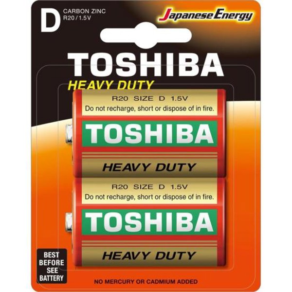 Pilha Zinco D 1,5V R20KG (C/2 Pilhas) Toshiba