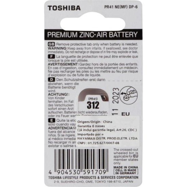 Pilha Auditiva PR41 312 (C/6 Pilhas) Toshiba