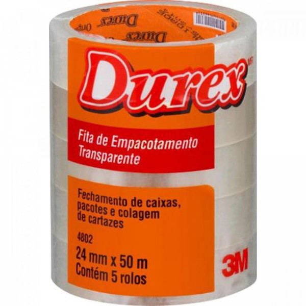 Fita de Empacotamento 24mm x 50m c/ 5 DUREX Marrom 3M - PCT / 5