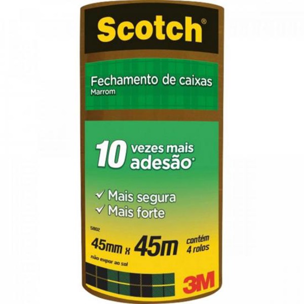 Fita de Empacotamento 45mm x 45m HOT MELT Marrom 3M - PCT / 4