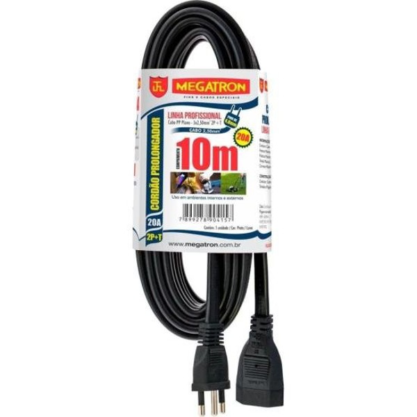 Cabo Prolongador 20A 3 Pinos 10 metros MEGATRON