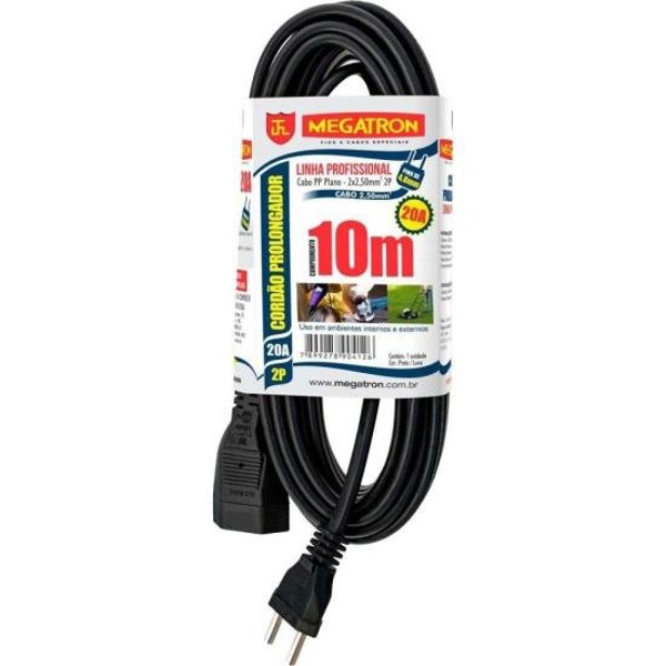 Cabo Prolongador 20A 2P 10 metros MEGATRON