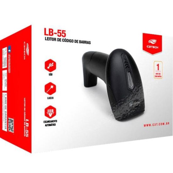 Leitor De Código De Barras C3Tech LB-55BK Usb