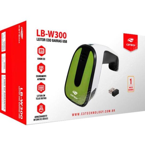 Leitor De Código De Barras C3Tech LB-W300BK Sem Fio