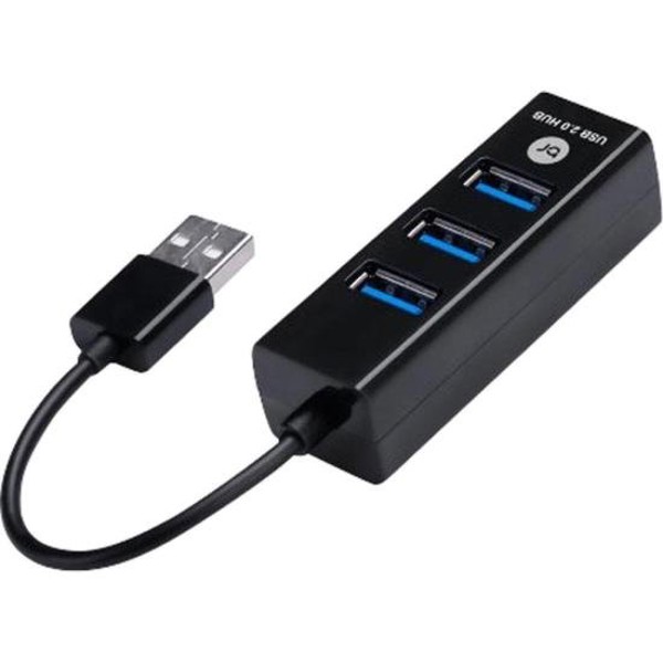 Mini Hub USB Bright 4 Portas Preto