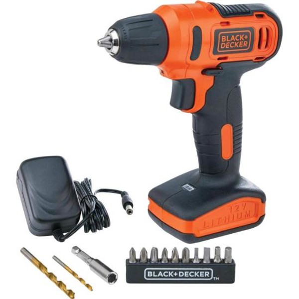 Kit Parafusadeira/Furadeira 3/8" Black Decker LD12SP-BR 12v Bivolt