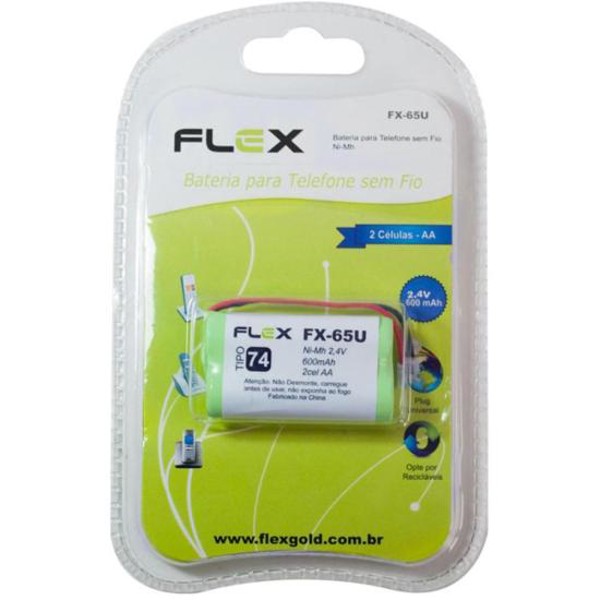 Bateria Universal Telefone Sem Fio 2,4V AA 600mAh FX-65U Flex