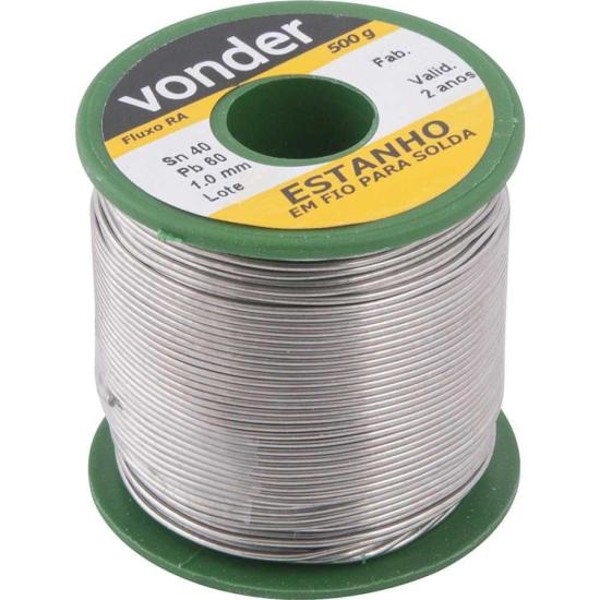 Estanho em Fio Para Solda 500g Verde 40x60 1mm Vonder