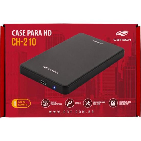 Case Para HD 2.5" Externo CH-210BK C3Tech