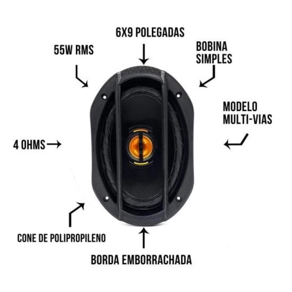 Kit Com 2 Alto-falantes Leson 5" e 6x9” 55w