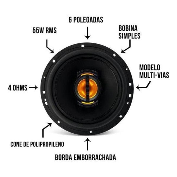 Kit Com 2 Alto-falantes Leson 5" e 6x9” 55w