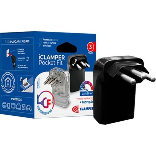 Protetor Contra Surtos DPS 3P 10A Pocket Fit Clamper Preto