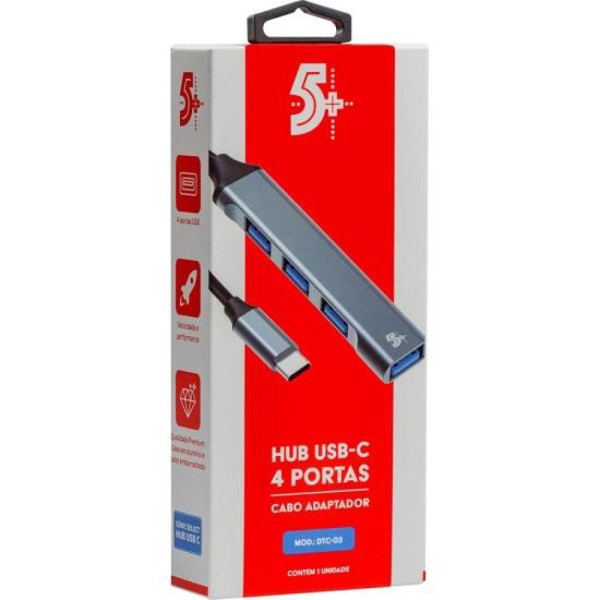 Hub USB-C 4 Portas USB-A DTC-03 5+