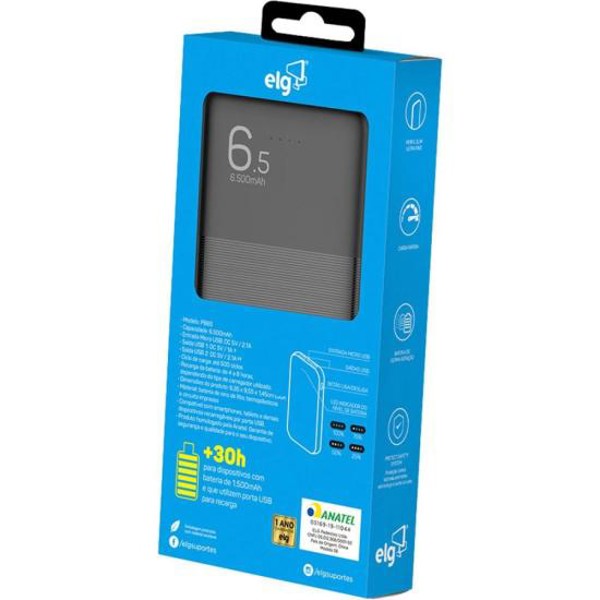 Bateria Portátil Power Bank 6500mAh PB65 ELG